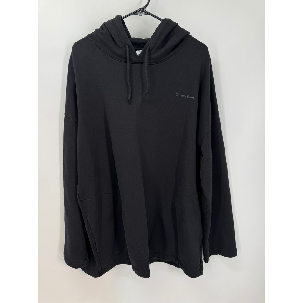 Outdoor Voices Men's Medium Black Hoodie Cotton Sweatshirt Activewear‎ Casual